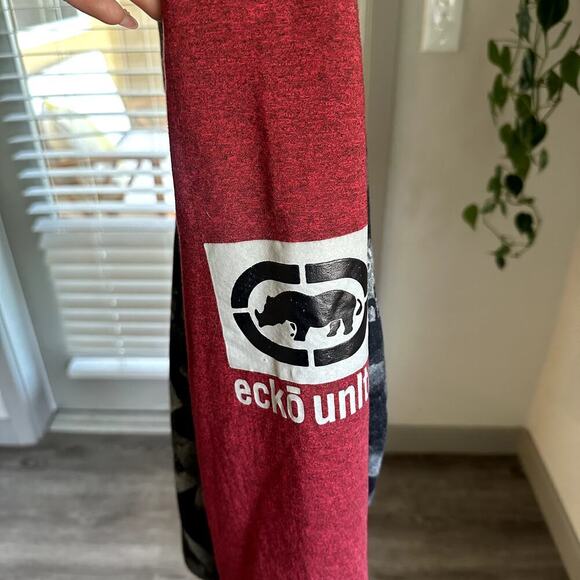 Ecko Unltd Men’s Graphic Zip Hoodie Sherpa Lined Jacket XL Streetwear Black Red - Picture 4 of 9